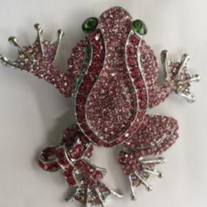 Alilang Abalone Shell Frog Brooch - Cross-Legged Sitting Frog Pin, Retro Crystal Corsage - View #11